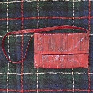 Lee | Burgundy Eel Skin Shoulder Bag